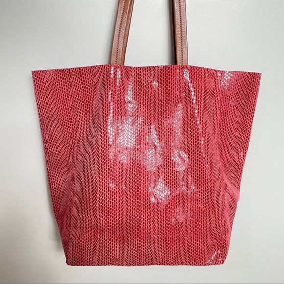 Sorial New York Iridescent Snake-EnbossedItalian Leather Rubina Tote - Picture 1 of 10